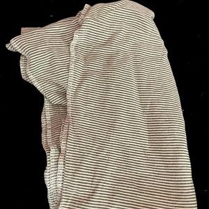 Light gray and dark gray striped scarf